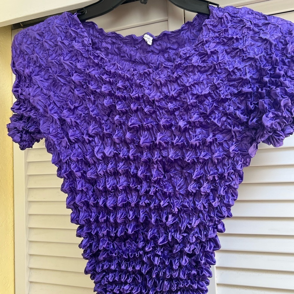 Stretchy Short Sleeved Cropped Purple Junior Women’s Shirt NWT Sz M/L
